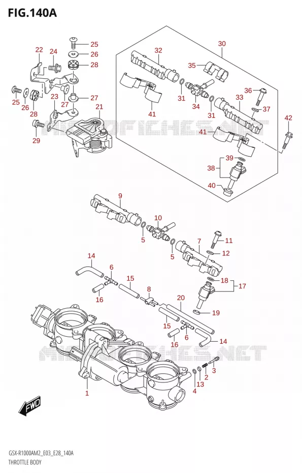 CORPS DE PAPILLON (E03,E28) Suzuki MOTO 1000 GSX-R 2022  GSX-R1000A M2 (E03 E28)