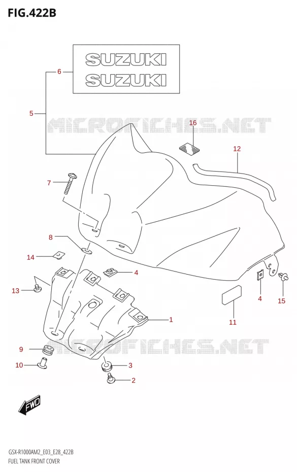 COUVRE RESERVOIR (GSX-R1000RZA) Suzuki MOTO 1000 GSX-R 2022  GSX-R1000A M2 (E03 E28)