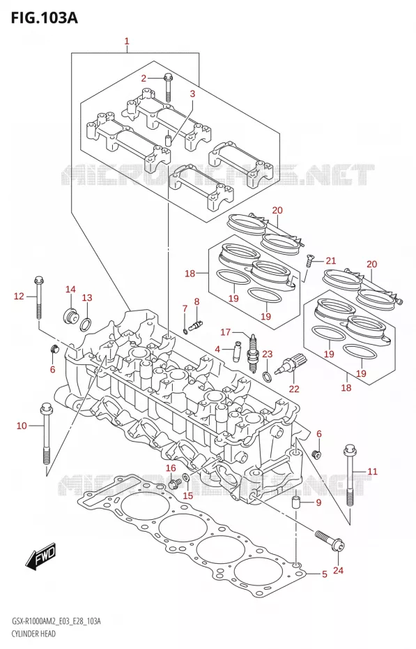 CULASSE Suzuki MOTO 1000 GSX-R 2022  GSX-R1000A M2 (E03 E28)