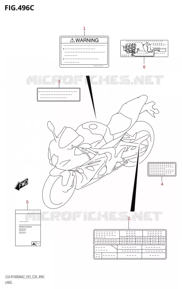 ETIQUETTE (E33) Suzuki MOTO 1000 GSX-R 2022  GSX-R1000A M2 (E03 E28)