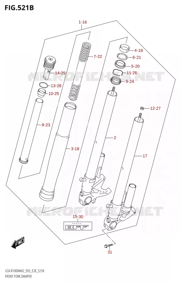 FOURCHE AMORTISSEUR AVT (GSX-R1000RA,GSX-R1000RZA) Suzuki MOTO 1000 GSX-R 2022  GSX-R1000A M2 (E03 E28)