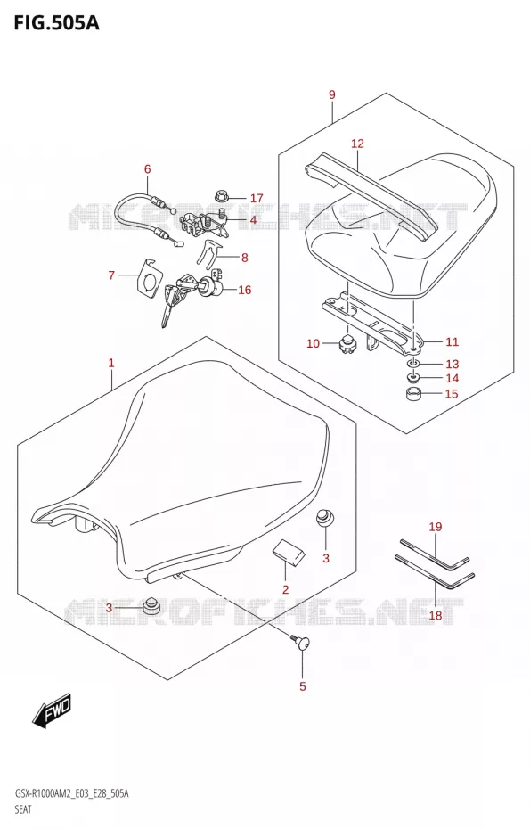SELLE Suzuki MOTO 1000 GSX-R 2022  GSX-R1000A M2 (E03 E28)