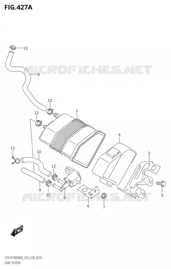 SYSTÈME DE RECYCLAGE VAPEURS CARBURANT Suzuki MOTO 1000 GSX-R 2022  GSX-R1000A M2 (E03 E28)