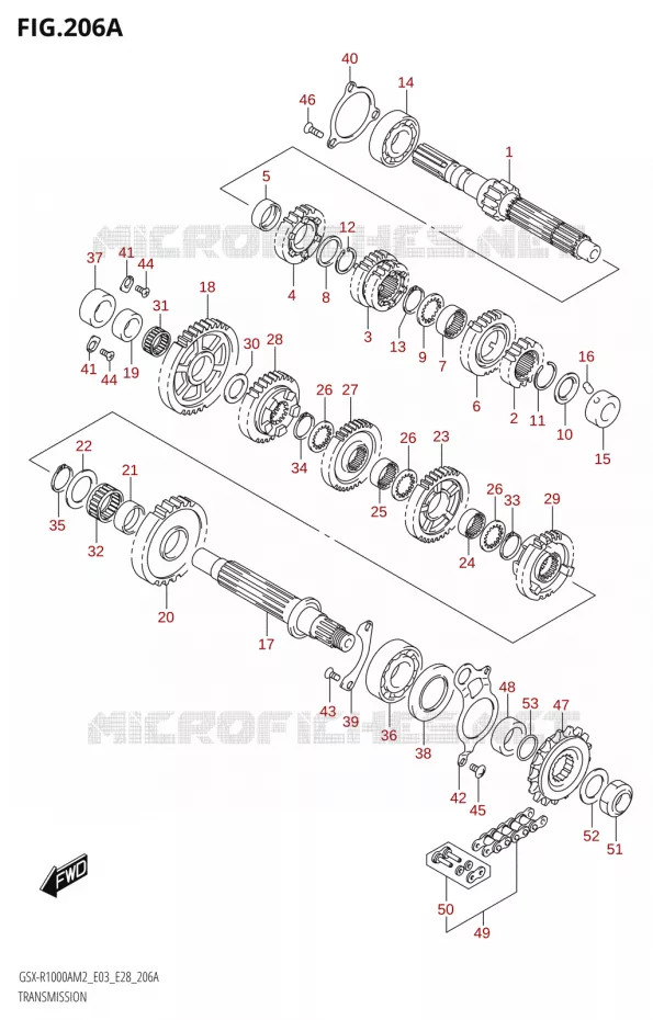 TRANSMISSION Suzuki MOTO 1000 GSX-R 2022  GSX-R1000A M2 (E03 E28)