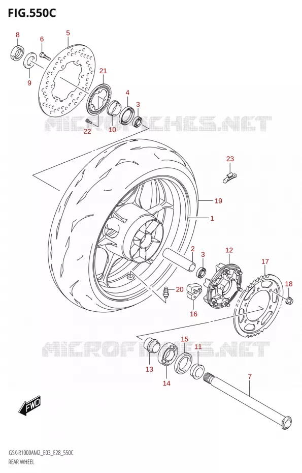 REAR WHEEL (GSX-R1000A) Suzuki MOTO 1000 GSX-R 2022  GSX-R1000A M2 (E33)