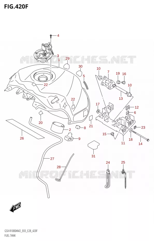 RESERVOIR D'ESSENCE:(E33)) Suzuki MOTO 1000 GSX-R 2022  GSX-R1000A M2 (E33)