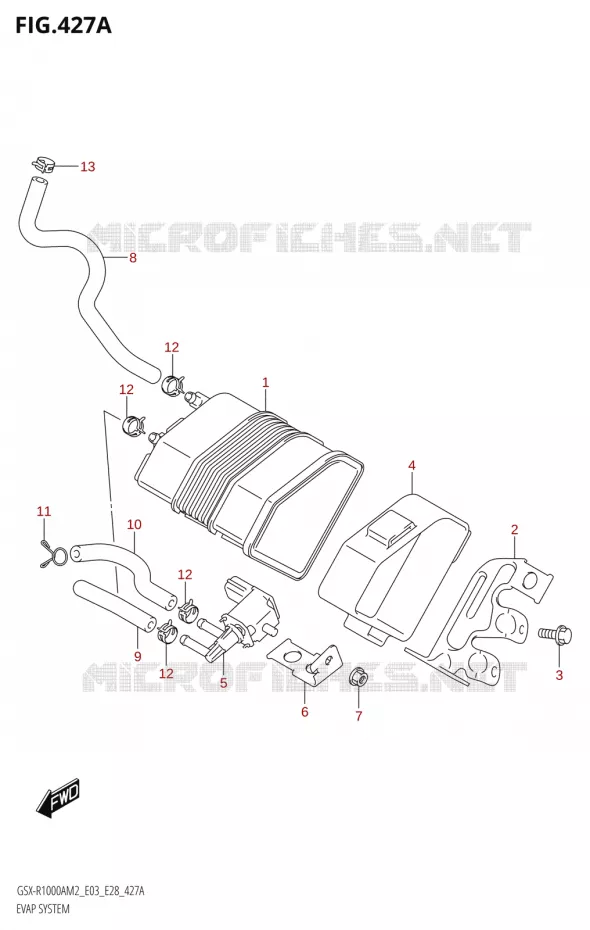 SYSTÈME DE RECYCLAGE VAPEURS CARBURANT Suzuki MOTO 1000 GSX-R 2022  GSX-R1000A M2 (E33)