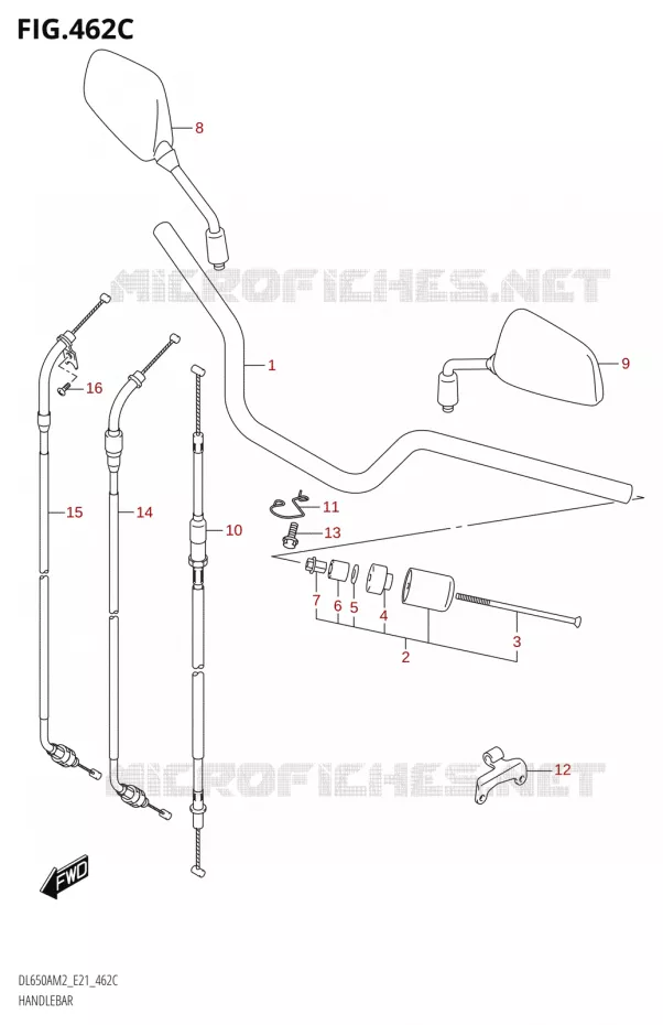 GUIDON (DL650XAM2 E21) Suzuki MOTO 650 V-STROM 2022  DL650XA M2 (E21)