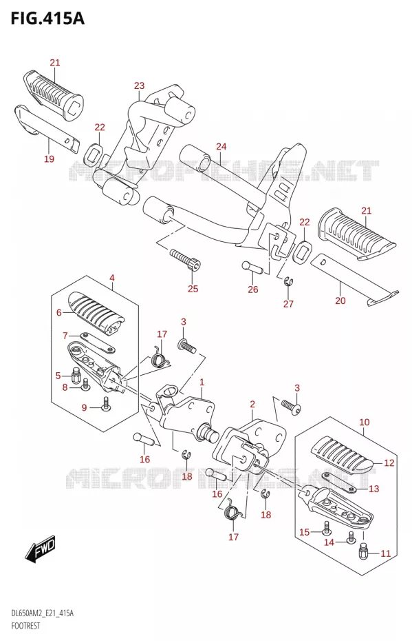 REPOSE PIED Suzuki MOTO 650 V-STROM 2022  DL650XA M2 (E21)