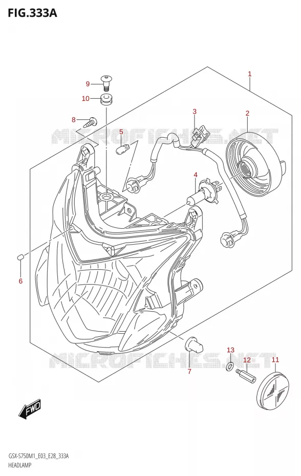 PHARE Suzuki MOTO 750 GSX-S 2021  GSX-S750 / GSX-S750Z /​ GSX-S750A / ​GSX-S750ZA (E03 E28 )