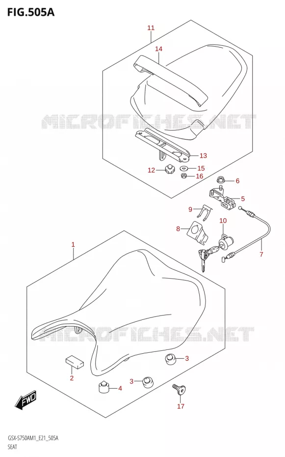 SELLE Suzuki MOTO 750 GSX-S 2021  GSX-S750A /​GSX-S750ZA M1 (E21)