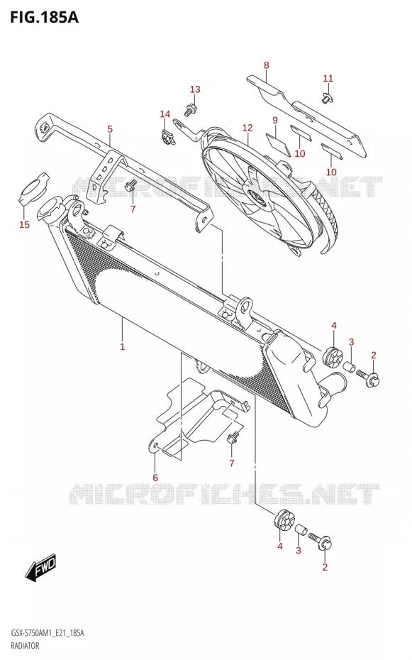 RADIATEUR Suzuki MOTO 750 GSX-S 2021  GSX-S750A /​GSX-S750ZA M1 (E21)