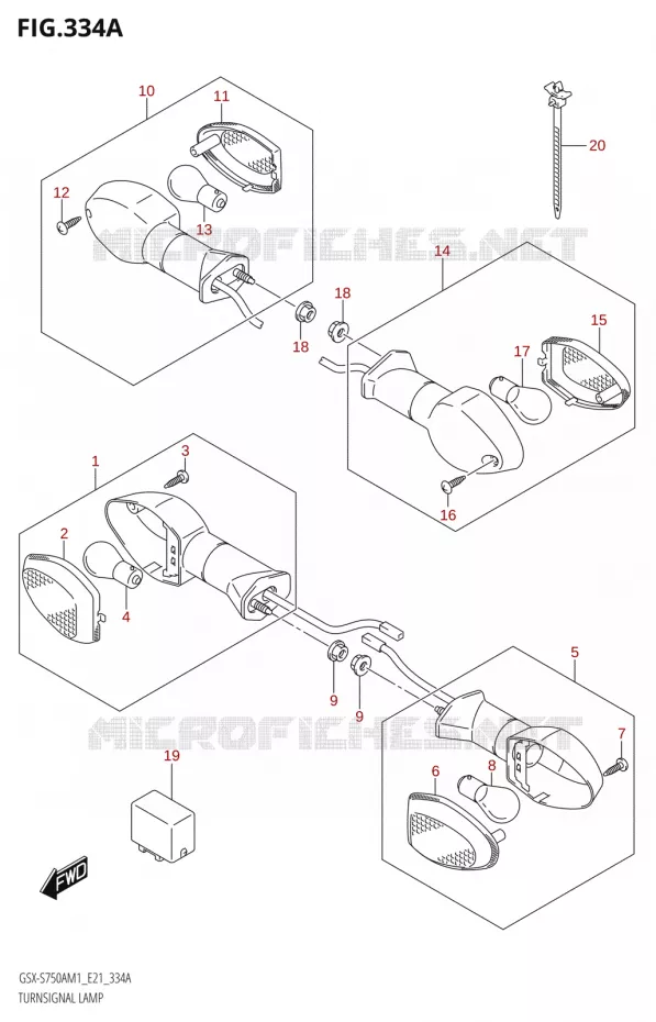 CLIGNOTANTS Suzuki MOTO 750 GSX-S 2021  GSX-S750A /​GSX-S750ZA M1 (E21)