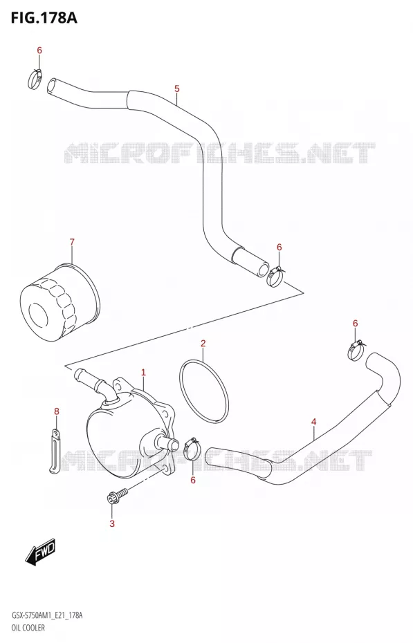 RADIATEUR D'HUILE Suzuki MOTO 750 GSX-S 2021  GSX-S750A /​GSX-S750ZA M1 (E21)