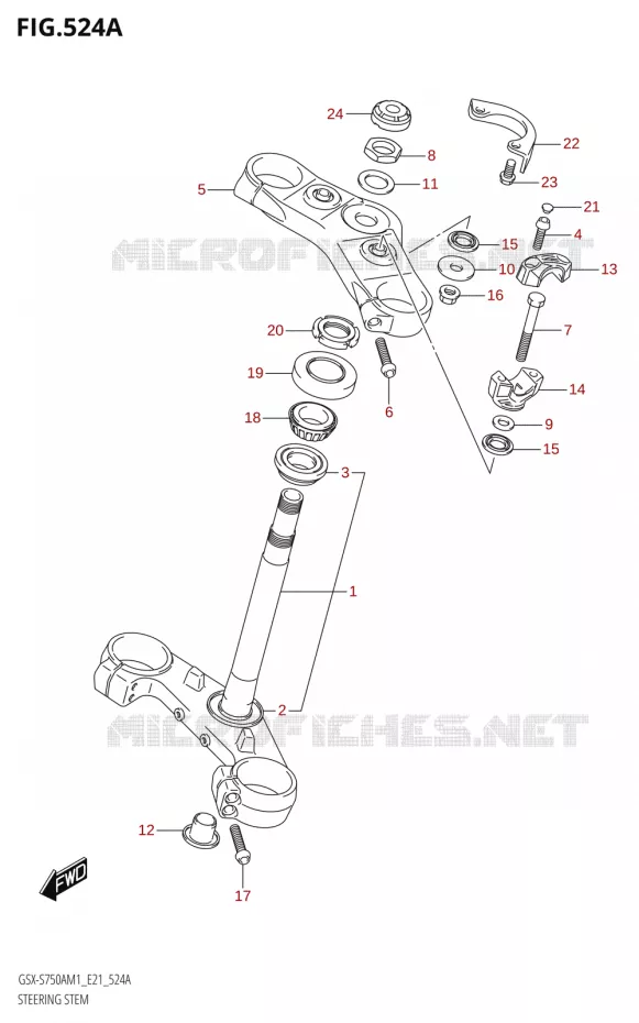 COLONNE DE DIRECTION (GSX-S750A,GSX-S750UQ,GSX-S750WQ) Suzuki MOTO 750 GSX-S 2021  GSX-S750UQ / ​GSX-S750UQZ M1 (E21)