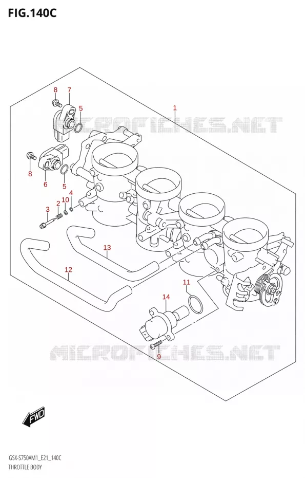 CORPS DE PAPILLON Suzuki MOTO 750 GSX-S 2021  GSX-S750UQ / ​GSX-S750UQZ M1 (E21)