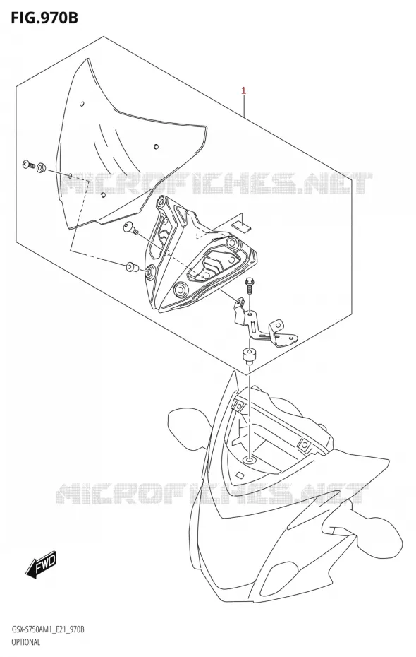 OPTIONSL (SEE NOTE 1) Suzuki MOTO 750 GSX-S 2021  GSX-S750UQ / ​GSX-S750UQZ M1 (E21)