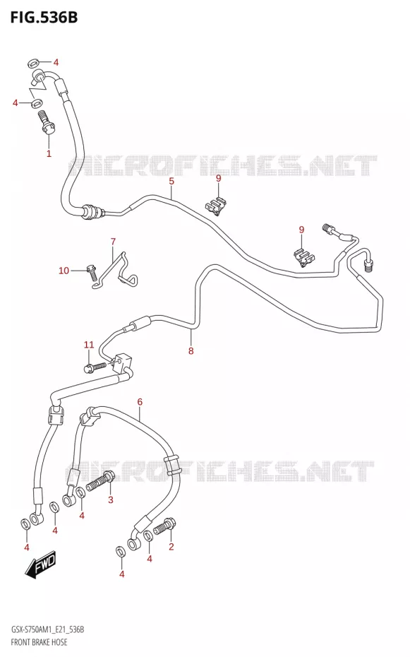 DURITE DE FREIN AVANT Suzuki MOTO 750 GSX-S 2021  GSX-S750UQ / ​GSX-S750UQZ M1 (E21)