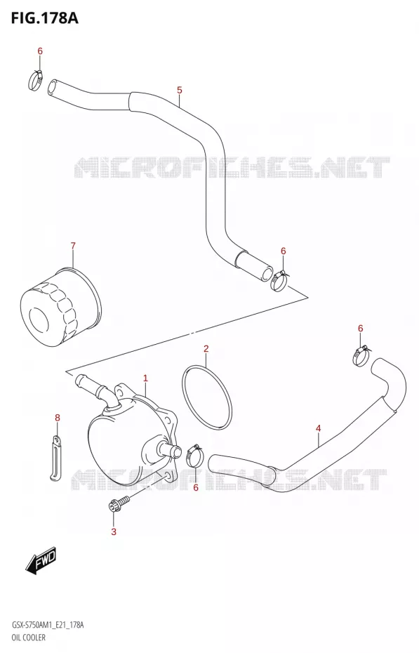 RADIATEUR D'HUILE Suzuki MOTO 750 GSX-S 2021  GSX-S750UQ / ​GSX-S750UQZ M1 (E21)