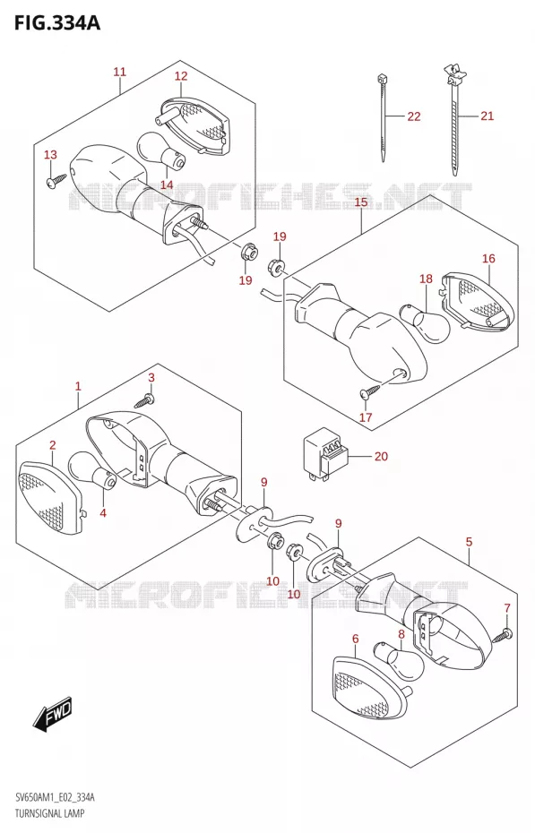 CLIGNOTANTS Suzuki MOTO 650 SV 2021  SV650A M1 (E02)