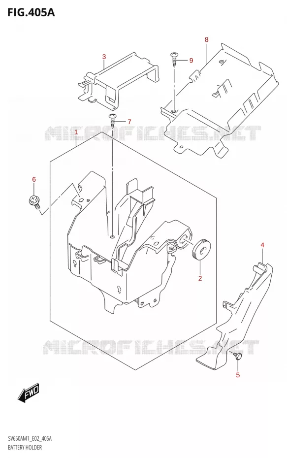 SUPPORT BATTERIE Suzuki MOTO 650 SV 2021  SV650A M1 (E19)