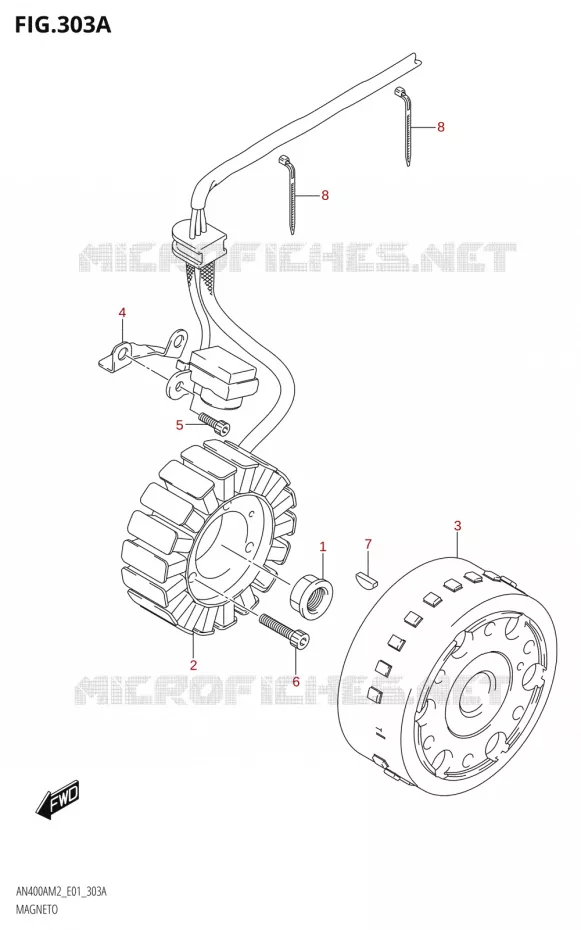 ALLUMAGE ROTOR - STATOR Suzuki SCOOTER 400 BURGMAN 2022  AN400A M2 (E01)