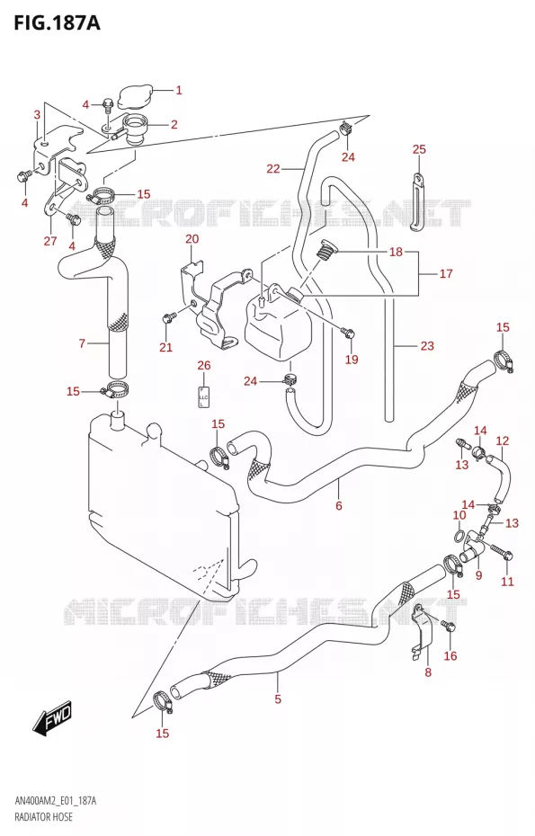 DURITE DE RADIATEUR Suzuki SCOOTER 400 BURGMAN 2022  AN400A M2 (E01)