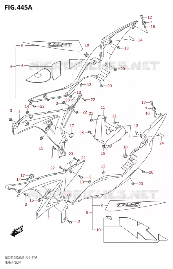 CARENAGES ARRIERE Suzuki MOTO 125 GSX-R 2021  GSX-R125RLZ M1 (P21)