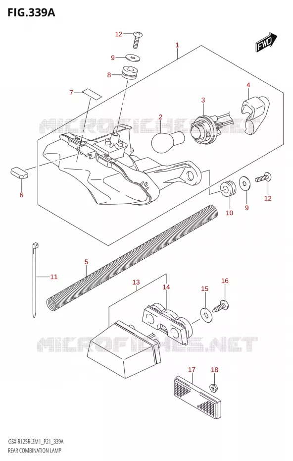ENSEMBLE FEU ARRIERE Suzuki MOTO 125 GSX-R 2021  GSX-R125RLZ M1 (P21)