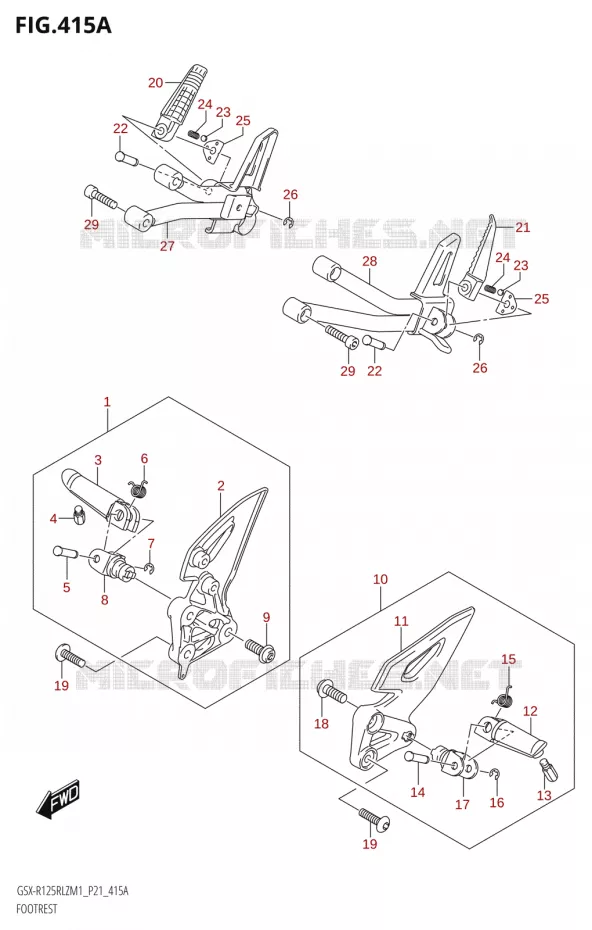 REPOSE PIED Suzuki MOTO 125 GSX-R 2021  GSX-R125RLZ M1 (P21)