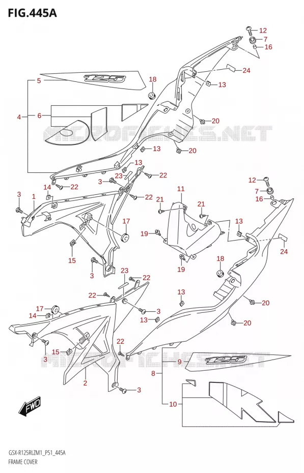 CARENAGES ARRIERE Suzuki MOTO 125 GSX-R 2021  GSX-R125RLZ M1 (P51)