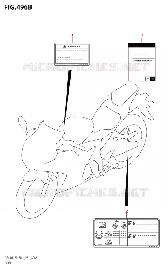 ETIQUETTE Suzuki MOTO 125 GSX-R 2021  GSX-R125RLZ M1 (P51)