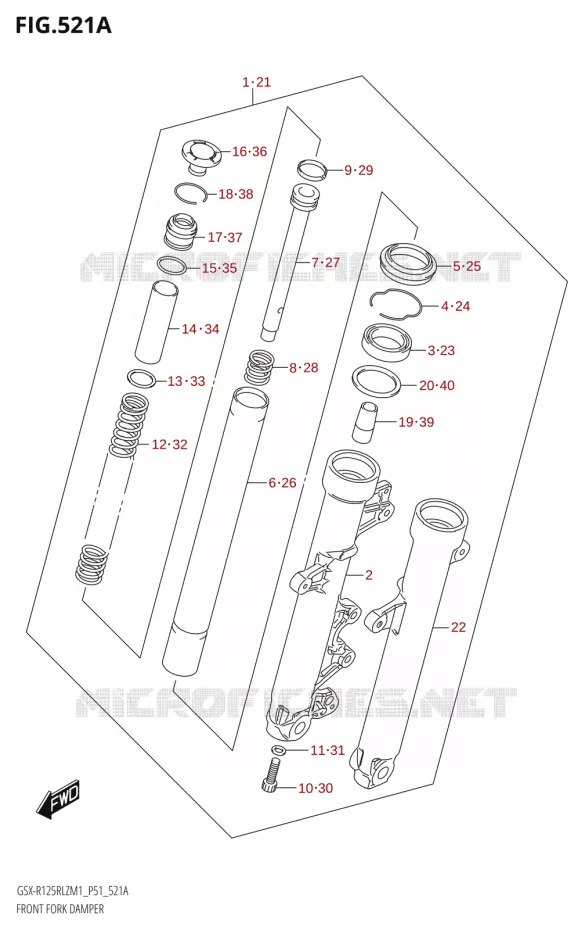 FOURCHE Suzuki MOTO 125 GSX-R 2021  GSX-R125RLZ M1 (P51)