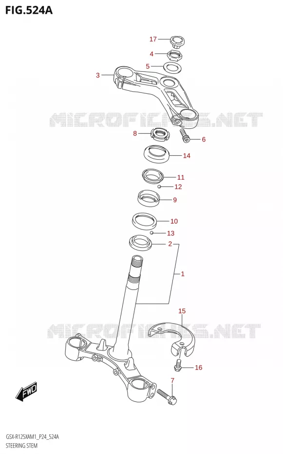 COLONNE DE DIRECTION Suzuki MOTO 125 GSX-R 2021  GSX-R125XA M1 (P24)