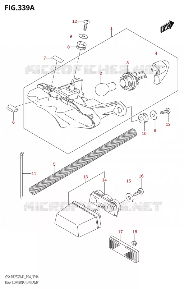 ENSEMBLE FEU ARRIERE Suzuki MOTO 125 GSX-R 2021  GSX-R125XA M1 (P24)