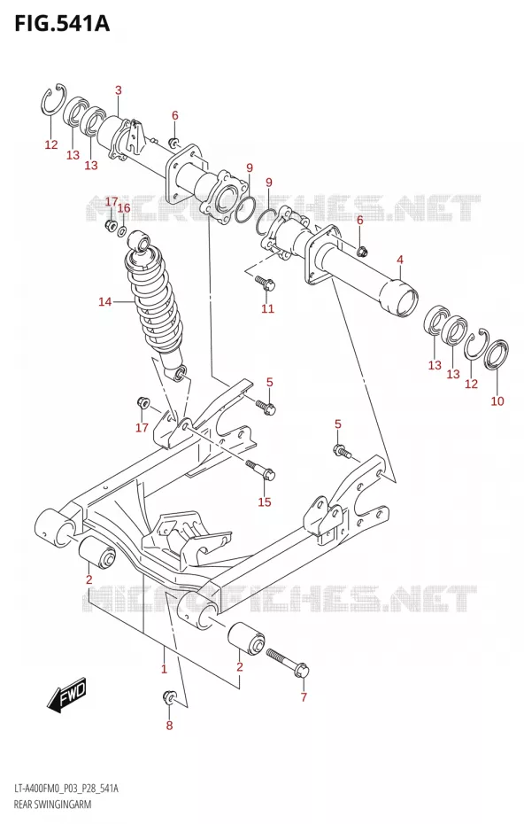 BRAS OSCILLANT ARRIERE Suzuki QUAD 400 KINGQUAD 2020  LT-F400F M0 (P03)
