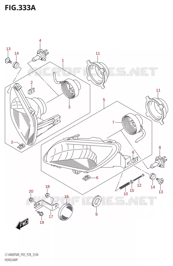 PHARE Suzuki QUAD 400 KINGQUAD 2020  LT-F400F M0 (P03)