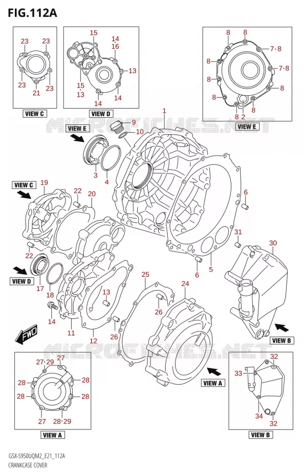 COUVERCLES DE CARTERS Suzuki MOTO 950 GSX-S 2022  GSX-S950UQM2 (E21)