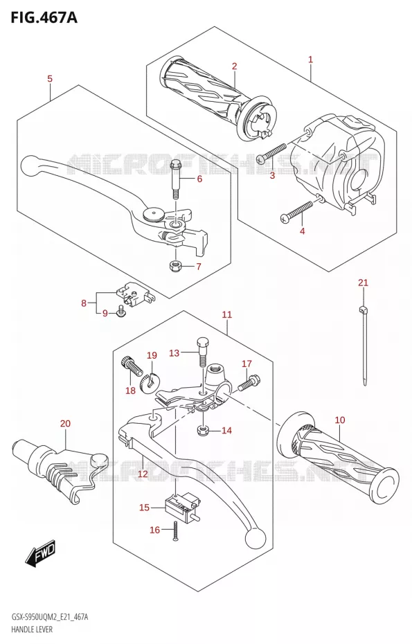 LEVIERS - POIGNEES Suzuki MOTO 950 GSX-S 2022  GSX-S950UQM2 (E21)