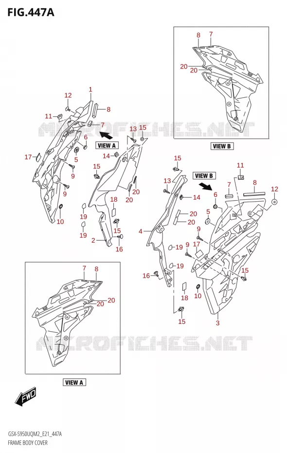 CARENAGES Suzuki MOTO 950 GSX-S 2022  GSX-S950WQM2 (E21)