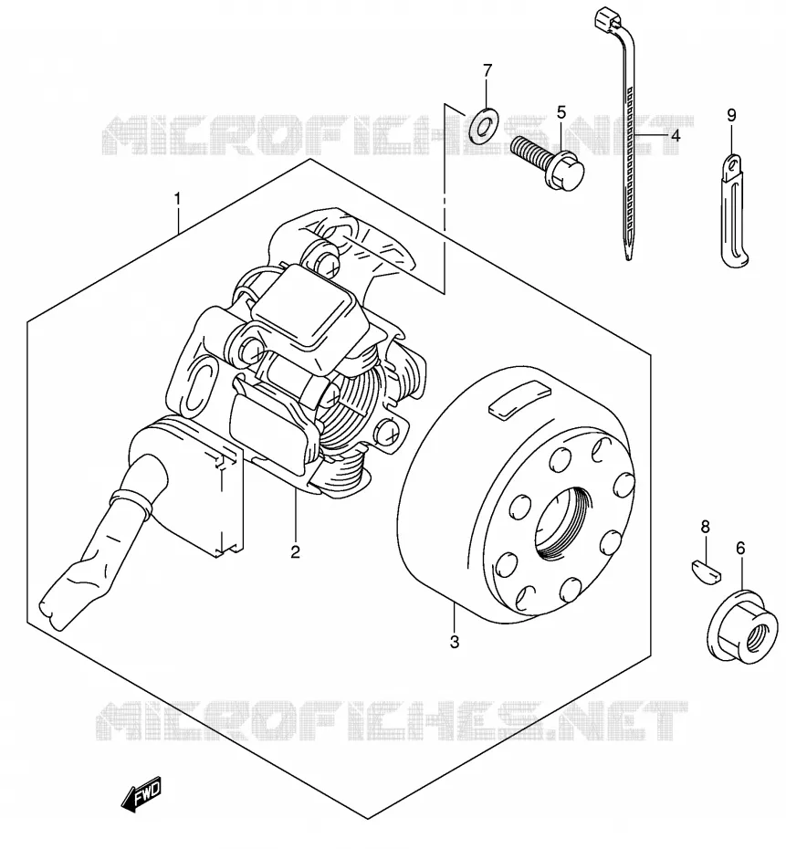ALLUMAGE ROTOR - STATOR (MODELE K1/K2/K3/K4) Suzuki MOTO 250 RM 2005  RM250K5(E3/E28)