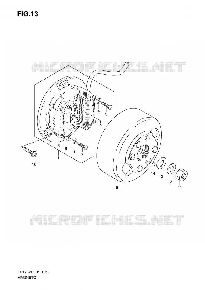 ALLUMAGE ROTOR - STATOR (MODELE X) Suzuki MOTO 125 Autres-modeles 1999  TF125X(E1)