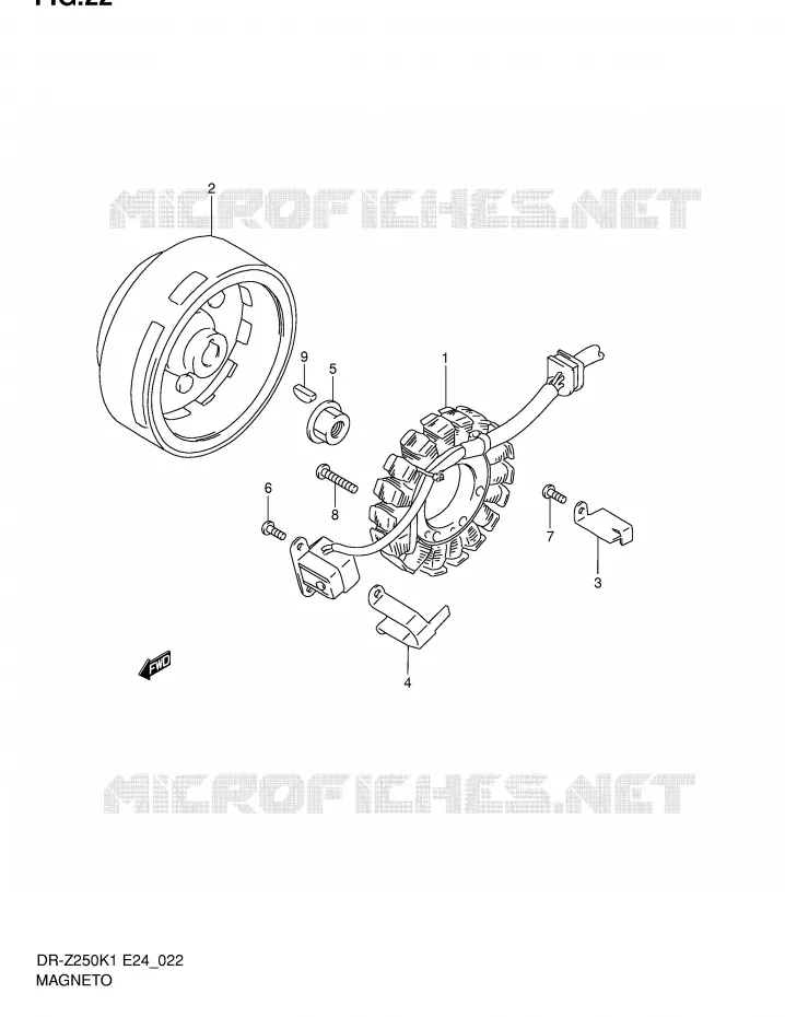 ALLUMAGE ROTOR - STATOR Suzuki MOTO 250 DR-Z 2004  DR-Z250K4(E24)