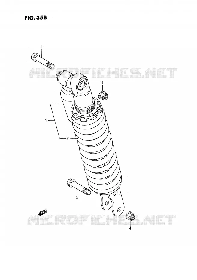 AMORTISSEUR (MODELE L) Suzuki MOTO 80 RM 1993  RM80P(E3)