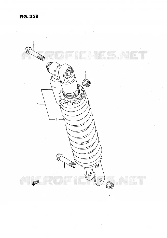 AMORTISSEUR (MODELE L) Suzuki MOTO 80 RM 1994  RM80XR(E2)