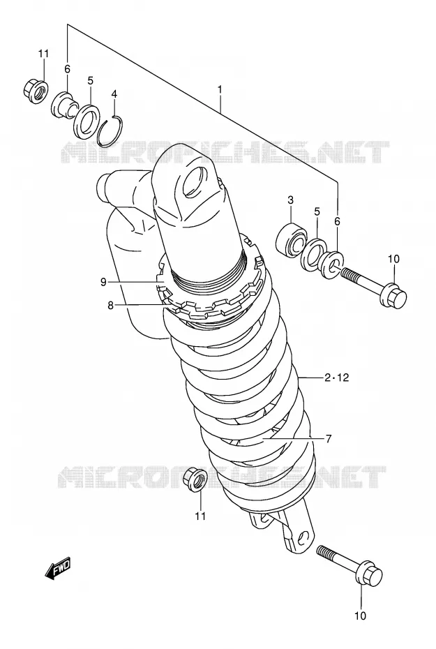 AMORTISSEUR (MODELE M) Suzuki MOTO 250 RMX 1994  RMX250R(E1)