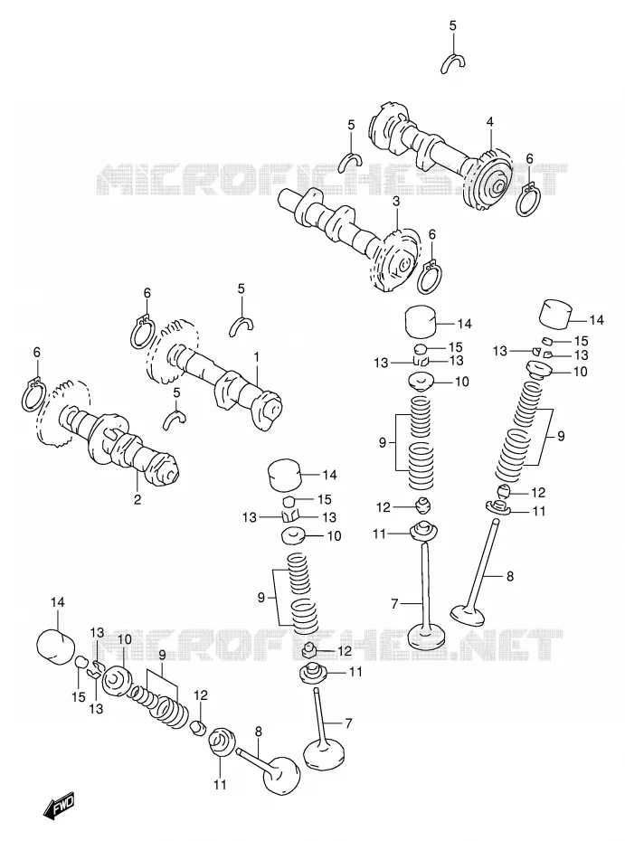 ARBRE A CAMES - SOUPAPES Suzuki MOTO 1000 TL-R 1999  TL1000RX(E2)