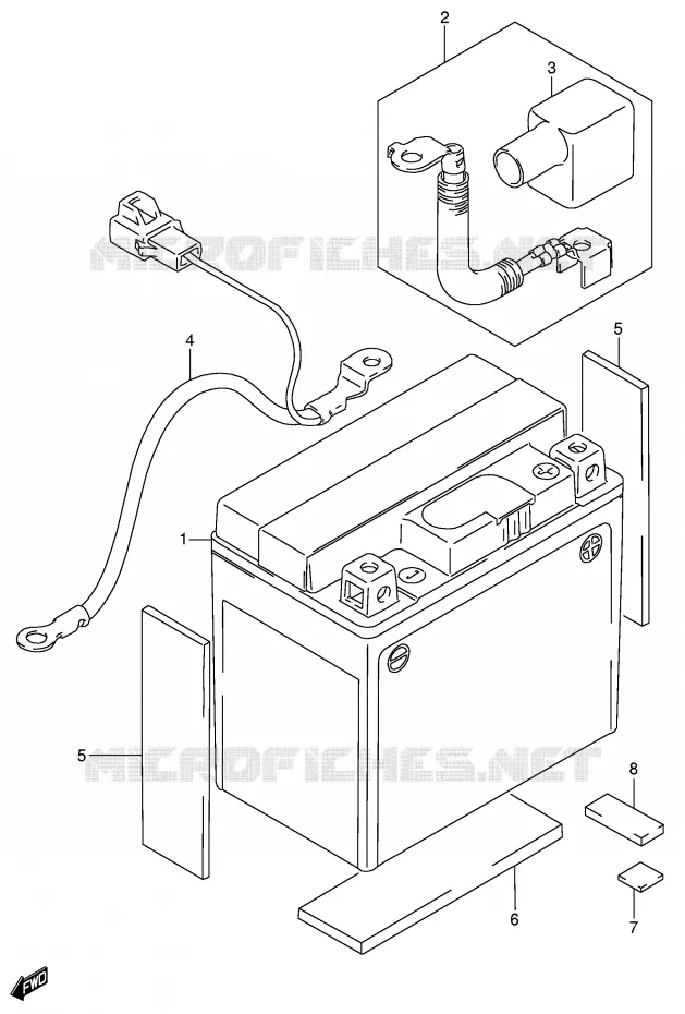 BATTERIE Suzuki MOTO 250 DR-Z 2001  DR-Z250K1(E3/E28)
