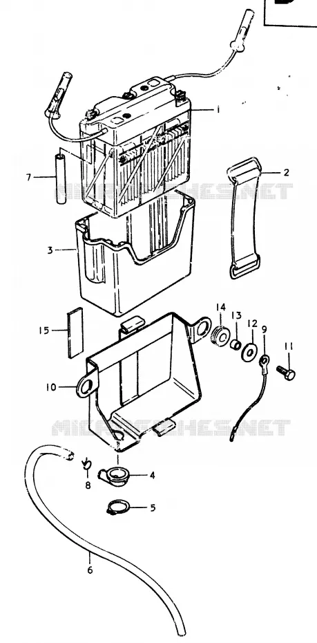 BATTERIE Suzuki MOTO 370 SP 1979  SP370N(C/N)