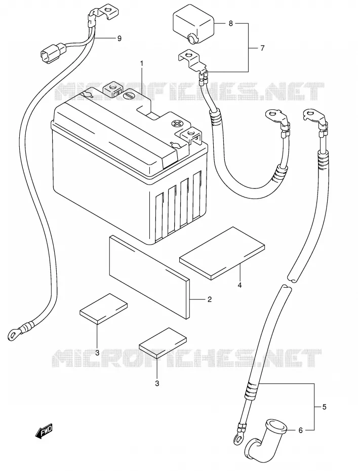 BATTERIE Suzuki MOTO 650 SV 2002  SV650UK2(E2)